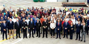 Foto de familia durante el acto conmemorativo / FOTO: Navantia