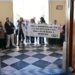 La plantilla concentrada meses atrás a las puertas del Consistorio / FOTO: Eulogio García