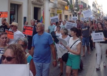Manifestación contra el turismo de borrachera celebrada en verano / FOTO: Las Tres Rosas