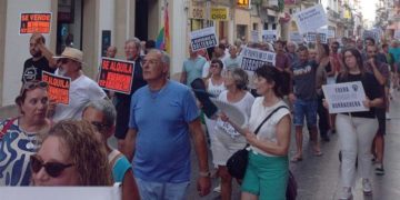 Manifestación contra el turismo de borrachera celebrada en verano / FOTO: Las Tres Rosas