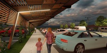 Recreación virtual idílica del parking proyectado
