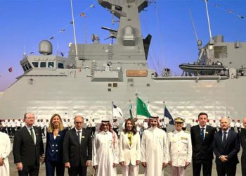 Un momento de la ceremonia celebrada en la base naval Rey Faisal / FOTO: Navantia