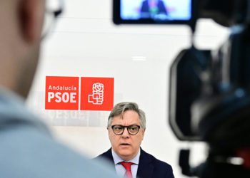 El portavoz socialista en rueda de prensa / FOTO: Eulogio García
