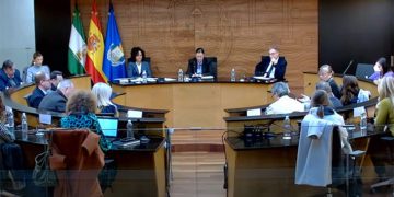 Un momento de la retransmisión del pleno