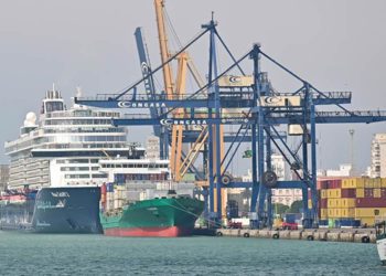 El Puerto de Cádiz compartiendo buques de crucero y de contenedores / FOTO: Eulogio García