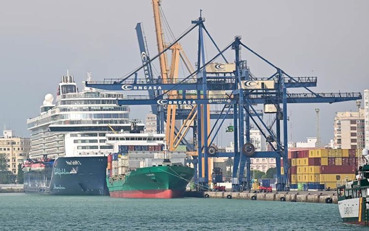El Puerto de Cádiz compartiendo buques de crucero y de contenedores / FOTO: Eulogio García