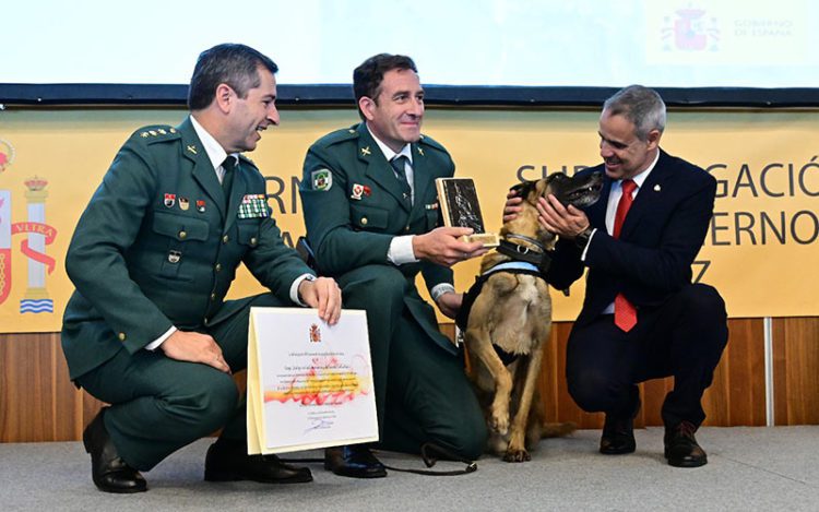 Pacheco entrega uno de los reconocimientos a la Guardia Civil / FOTO: Eulogio García