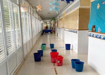 Goteras en la Escuela Infantil Elvira Lindo cada vez que llueve / FOTO: Ayto.