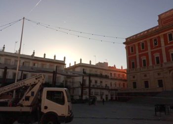 Primeros trabajos en la plaza del Rey / FOTO: DBC