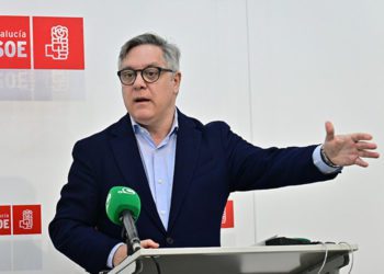 El portavoz socialista en rueda de prensa / FOTO: Eulogio García