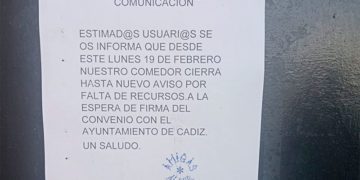 Anunciando el cierre del comedor desde el 19 de febrero / FOTO: Amigas al sur