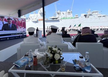 Un momento de la ceremonia en la base naval Rey Faisal / FOTO: Navantia