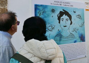 Una de las ilustraciones de la muestra callejera / FOTO: Eulogio García