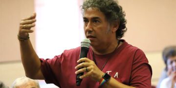 Ariza participando en una asamblea de su partido / FOTO: Podemos