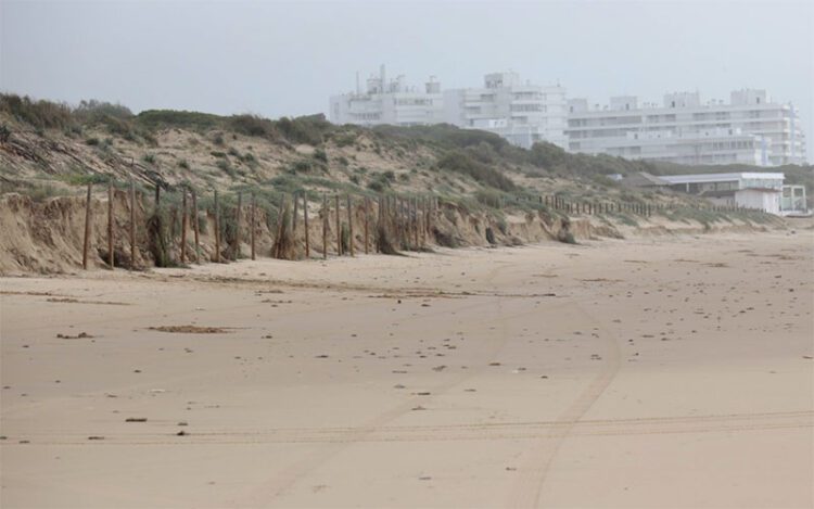 Significativa pérdida de arena tras la borrasca de febrero / FOTO: Ayto.