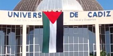 Durante la acampada  estudiantil pro-Palestina de la primavera de 2024  / FOTO: @acampadaUCA