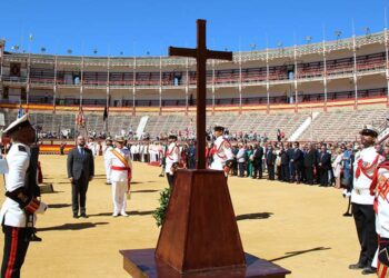 Beardo, firme como un soldado, en un momento del acto / FOTO: Ministerio de Defensa
