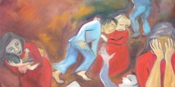 Detalle de 'Contra el horror', una de las obras de la exposición