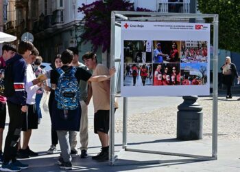 Uno de los paneles de la exposición en San Antonio / FOTO: Eulogio García
