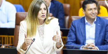 La socialista Irene García interviniendo en el pleno / FOTO: Parlamento Andaluz