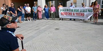 Concentrados en la escalera de Capuchinos / FOTO: Eulogio García