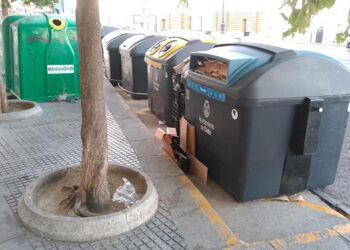 Isla de contenedores en la avenida del Puerto / FOTO: DBC