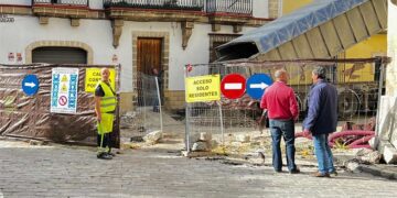 Obras provisionales en la plaza San Juan meses atrás / FOTO: Ayto.