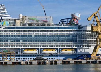 Otro barco de Royal Caribbean en el dique gaditano en 2023 / FOTO: Eulogio García