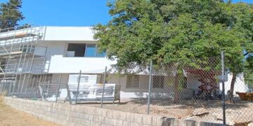 Estado de la obra en el CEIP Nebrija al inicio de septiembre / FOTO: CCOO