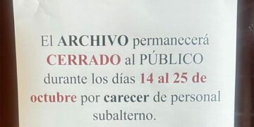 Detalle del cartel en el Archivo Municipal / FOTO: Autonomía Obrera