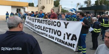 Una pasada protesta en el astillero isleño / FOTO: Ereagafoto