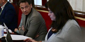 Fernández en su escaño en el pasado pleno / FOTO: Eulogio García