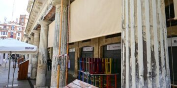 La restauración de las columnas, entre los trabajos / FOTO: Eulogio García