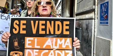Una de las pancartas de la manifestación del 9-N / FOTO: Eulogio García