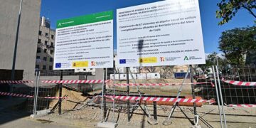 Zona de obras de la promoción de 67 viviendas / FOTO: Eulogio García