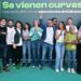 García, con el puño en alto, junto al resto de cabeceras de lista  / FOTO: Eulogio García