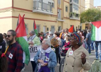 Una pasada marcha solidaria en la Villa / FOTO: Puerto Real con Palestina