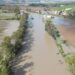 Uno de los tramos del río muy crecido en imágenes tomadas por la Junta