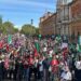 El punto final de la manifestación, junto a San Telmo / FOTO: CCOO-A