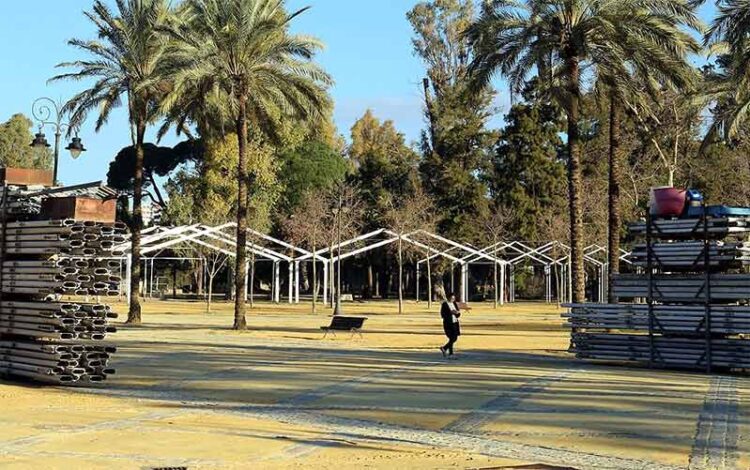 Montaje de casetas años atrás / FOTO: Ayto.