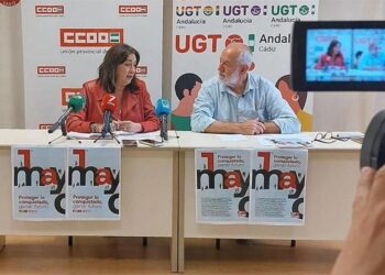 Ortega y Pavón avanzando los detalles de la mani del 1 de Mayo / FOTO: CCOO