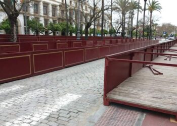 Tramo de carrera oficial a medio desmontar / FOTO: Podemos