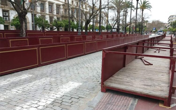 Tramo de carrera oficial a medio desmontar / FOTO: Podemos