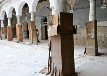 Estado del patio del antiguo instituto / FOTO: Eulogio García