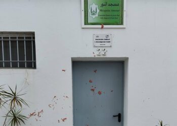 Restos de vísceras sobre la fachada / FOTO: cedida