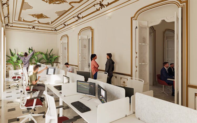 Recreación de una de las salas de coworking / FOTO: Cámara de Comercio