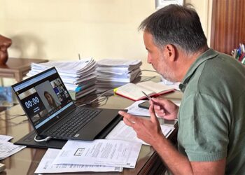 El diputado Ramón Galán durante el pleno telemático / FOTO: IU