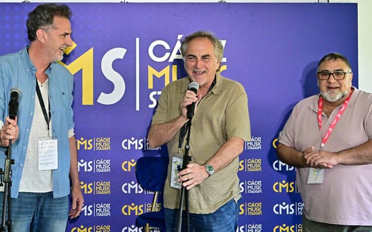 El chirigotero en la presentación del Cádiz Music Stadium / FOTO: Eulogio García