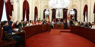 PP y PSOE votando juntos uno de los puntos / FOTO: Eulogio García