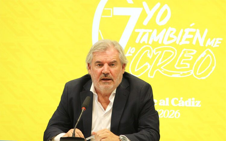 El presidente durante la presentación de la campaña / FOTO: Cádiz CF